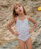 Bañador infantil con flores blanco MARSHMALLOW/blanco MULTICO