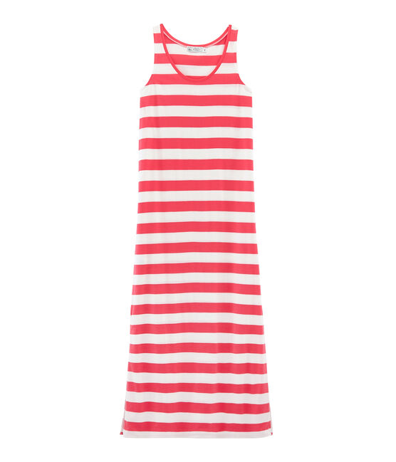 Vestido sin mangas para mujer rosa GROSEILLER/blanco MARSHMALLOW