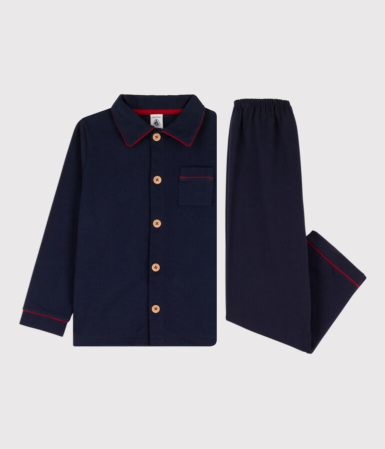 Pijama de punto para ni&ntilde;o azul