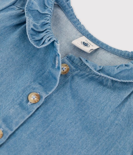 Blusa de tejido vaquero ligero ecológico para bebé azul DENIM CLAIR