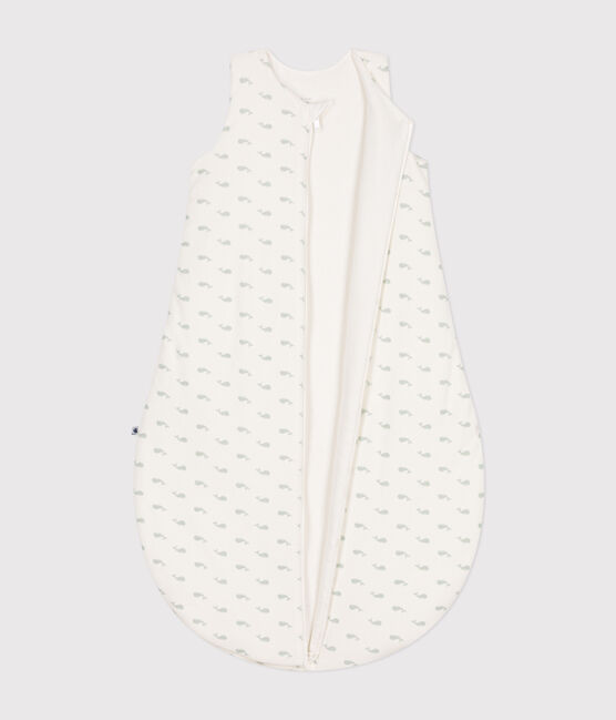 Saco de terciopelo para bebé con estampado de ballena TOG 3 blanco MARSHMALLOW/ HERBIER