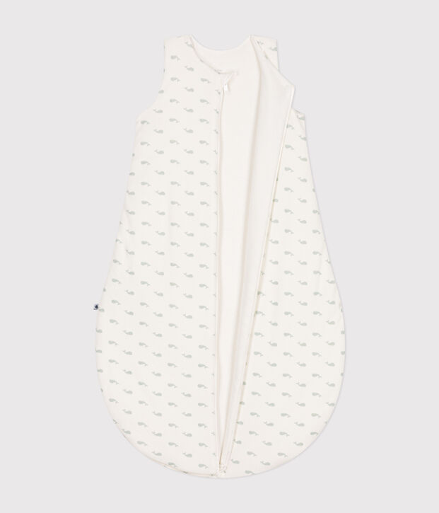 Saco de terciopelo para beb&eacute; con estampado de ballena TOG 3 blanco/verde