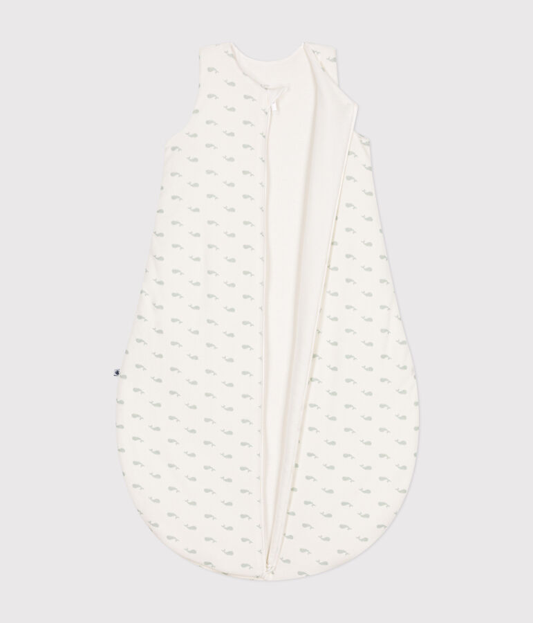 Saco de terciopelo para beb&eacute; con estampado de ballena TOG 3 blanco MARSHMALLOW/ HERBIER