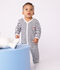 Pijama sin pies de algod&oacute;n con estampado de rayas para beb&eacute; azul/azul