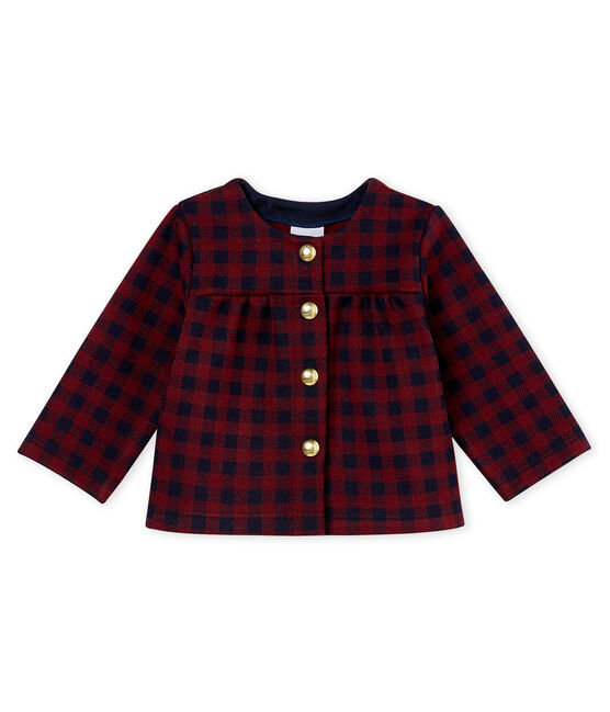 Cárdigana vichy para beb´niña rojo OGRE/azul SMOKING