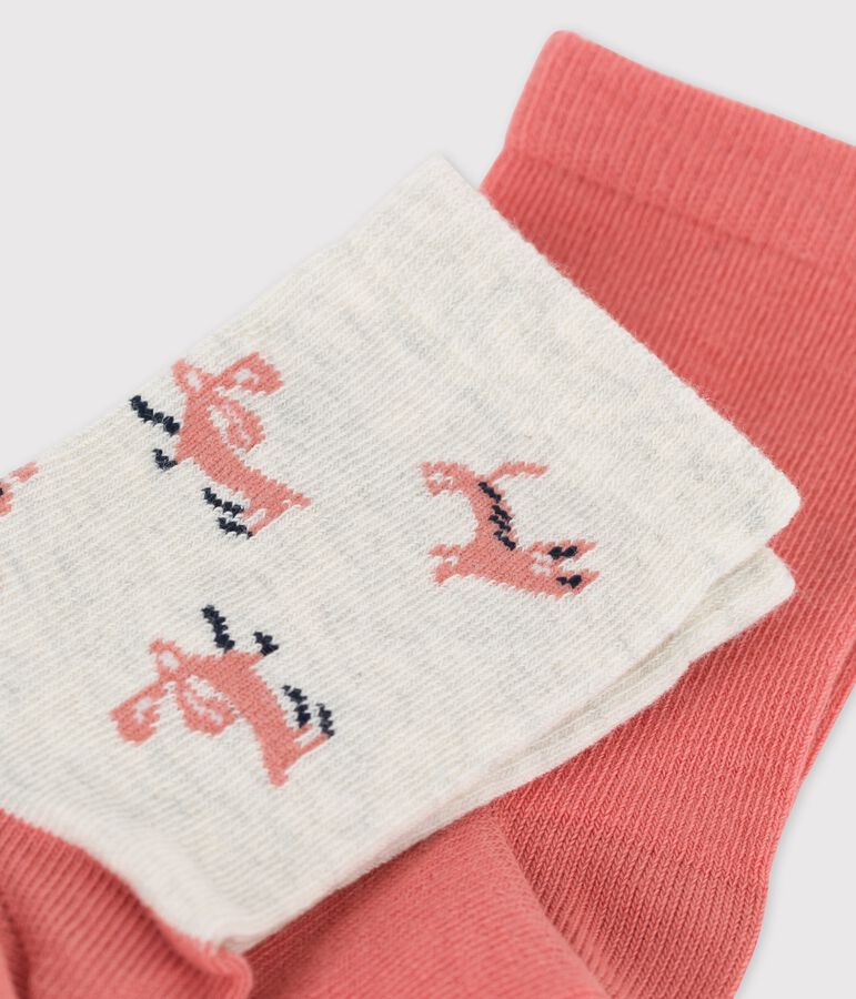 Juego de 2 pares de calcetines de ni&ntilde;a multicolor