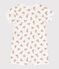 Mono corto de algodón estampado para bebé blanco MARSHMALLOW/blanco MULTICO