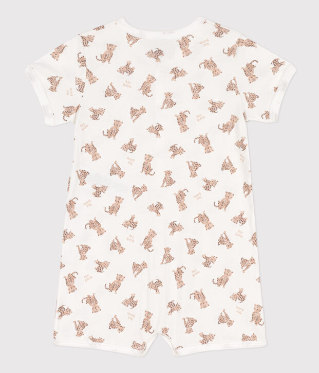 Mono corto de algod&oacute;n estampado para beb&eacute; blanco/multicolor