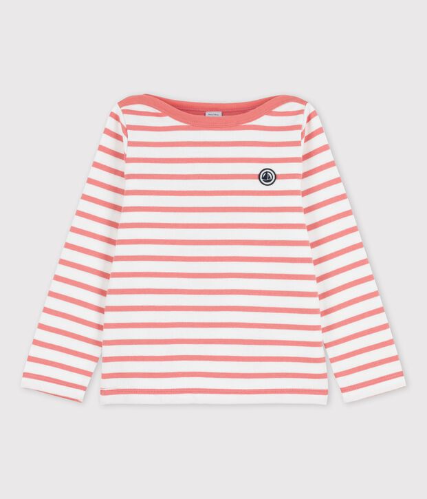 Marinera de algod&oacute;n para ni&ntilde;o/ni&ntilde;a blanco/rosa