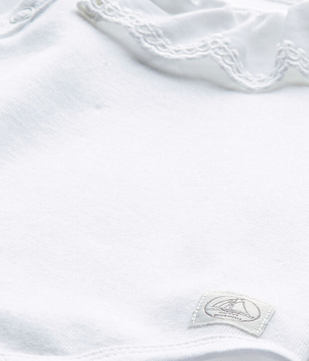 Body de nacimiento para beb&eacute; ni&ntilde;a blanco