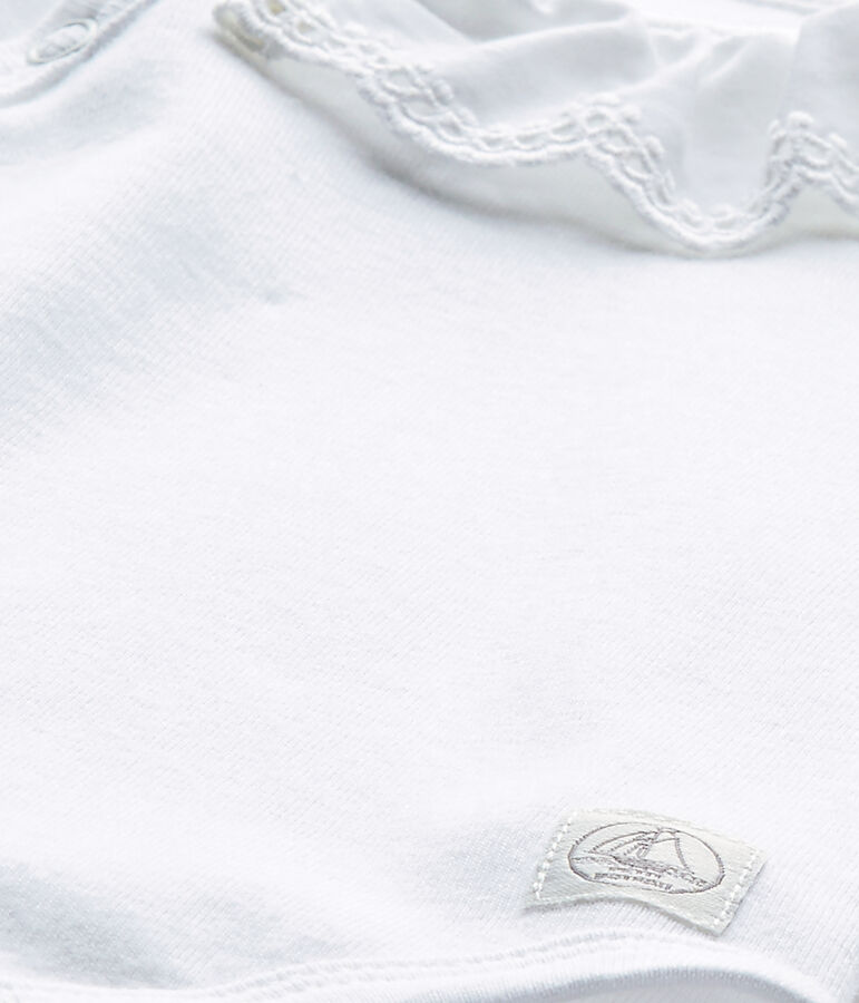 Body de nacimiento para beb&eacute; ni&ntilde;a blanco