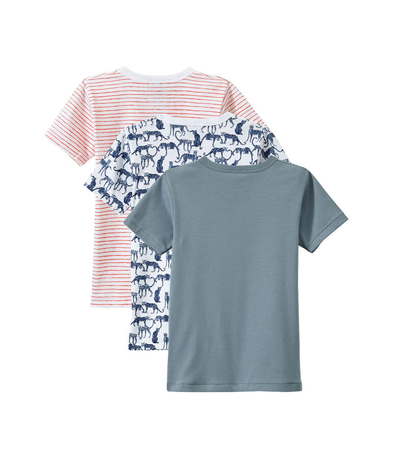 Lote de 3 camisetas de manga corta para ni&ntilde;o blanco