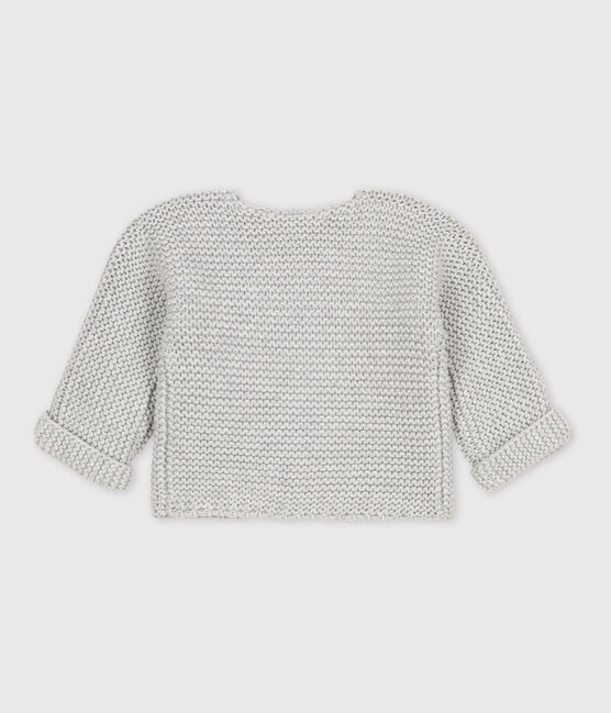 Cárdigan de bebé de punto musgo de algodón gris BELUGA CHINE
