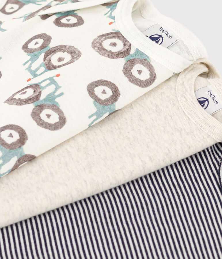 Juego de 3 bodis de manga corta de algod&oacute;n con tractores para beb&eacute; multicolor