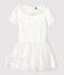 Vestido de celebración de satén y tul de niña blanco MARSHMALLOW