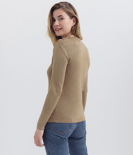 Jersey icónico marinero para mujer marron BRINDILLE/amarillo DORE