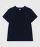 Camiseta Recta de algodón liso para mujer azul SMOKING