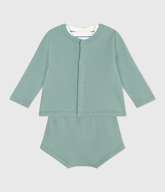 Conjunto de tres piezas de algodón y camiseta a rayas con limón para recién nacido PAUL/ MULTICO