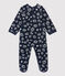 Pelele de bebé con estampado de estrellas de terciopelo azul SMOKING/blanco ECUME