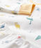 Pijama con estampado de animales de niña/niño de algodón afelpado blanco MARSHMALLOW/blanco MULTICO
