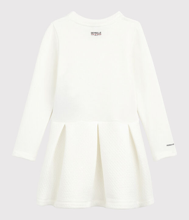 Vestido de ni&ntilde;a Petit Bateau x Deyrolle blanco