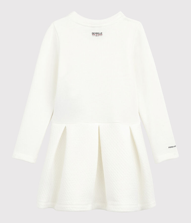 Vestido de ni&ntilde;a Petit Bateau x Deyrolle blanco MARSHMALLOW
