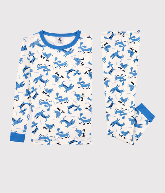 Pijama snugfit de animales de algodón de niño blanco MARSHMALLOW/blanco MULTICO