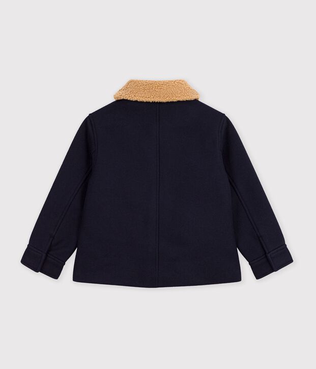 Chaqueta infantil lisa estilo gab&aacute;n de pa&ntilde;o de lana SMOKING