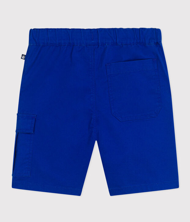 Bermudas de tela de algod&oacute;n para ni&ntilde;o azul