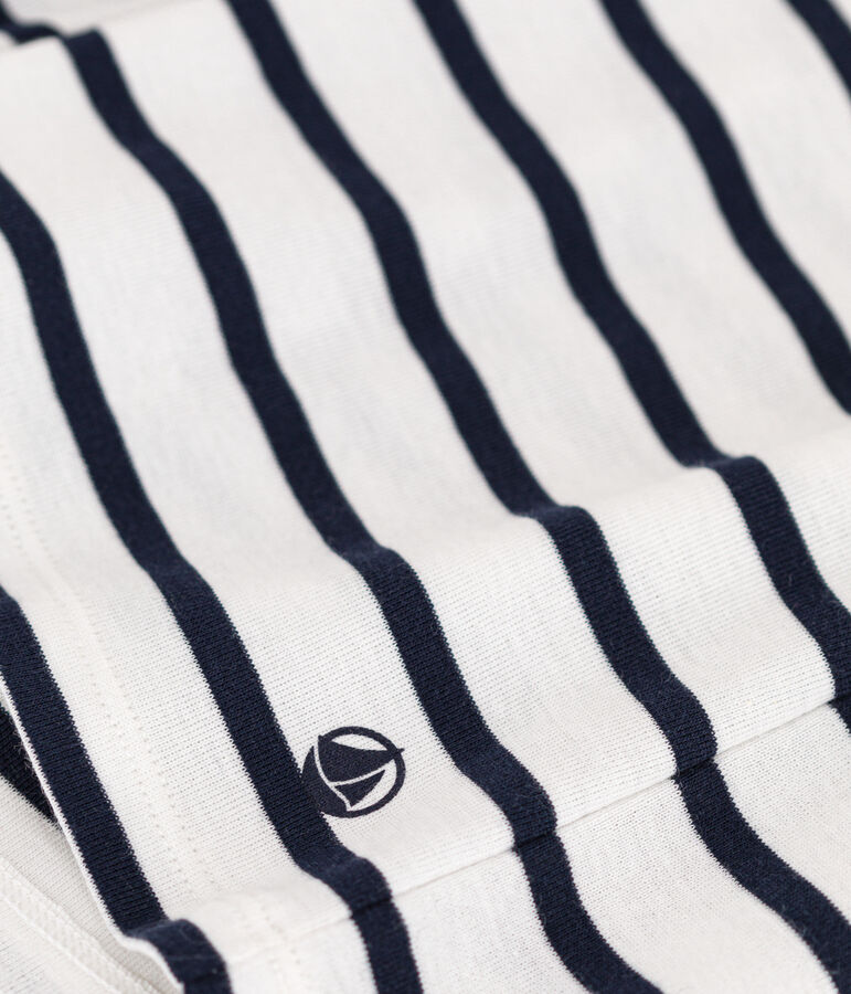 Camiseta L'ICONIQUE de algod&oacute;n con cuello redondo para mujer blanco MARSHMALLOW/azul SMOKING