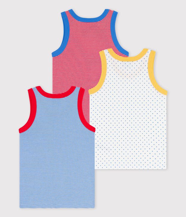 Juego de 3 camisetas de tirantes milrayas de algod&oacute;n org&aacute;nico de ni&ntilde;o multicolor