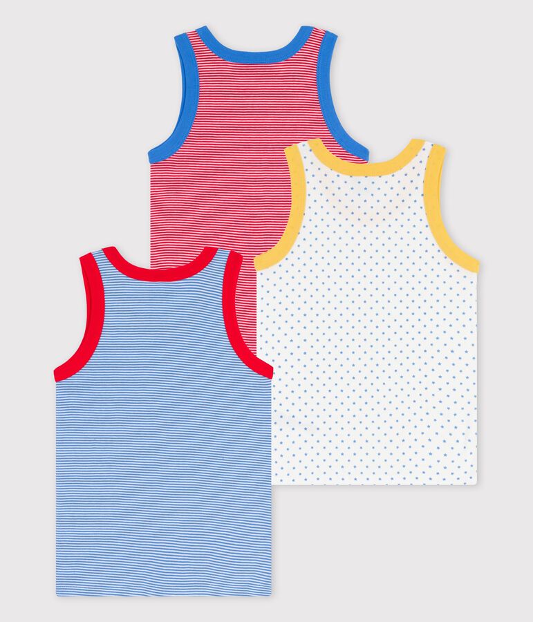 Juego de 3 camisetas de tirantes milrayas de algod&oacute;n org&aacute;nico de ni&ntilde;o variante 1