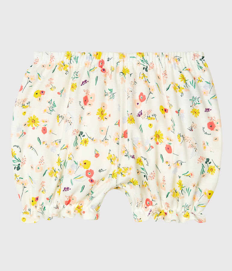 Braguita bloomer estampada para beb&eacute; ni&ntilde;a blanco/multicolor
