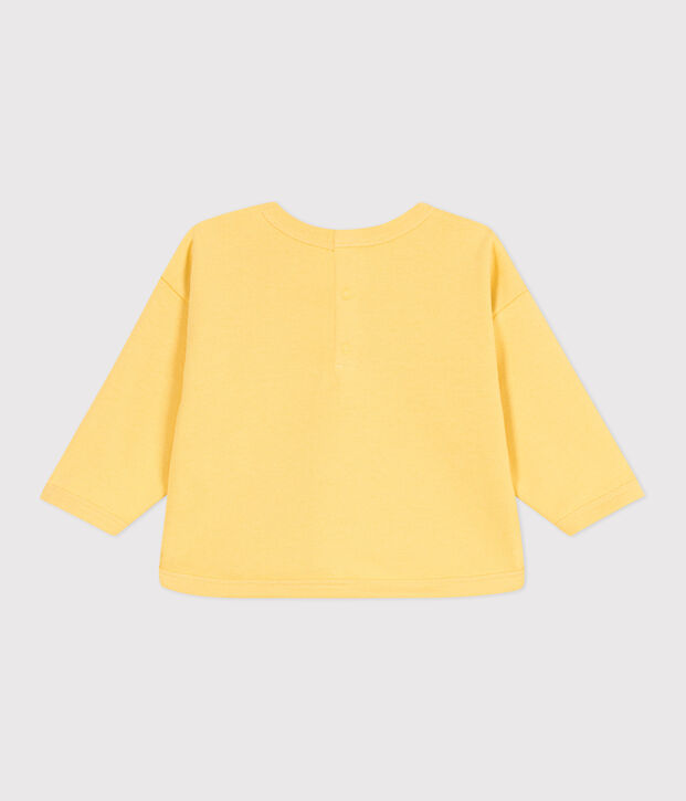 Sudadera de beb&eacute; de algod&oacute;n liso amarillo