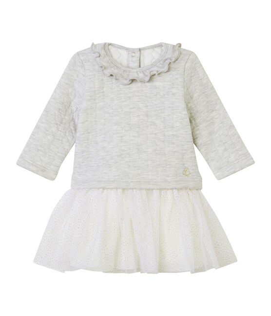 Vestido de bebé de manga larga falso para niña gris BELUGA CHINE
