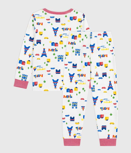 Pijama infantil de felpa con estampado de París blanco MARSHMALLOW/blanco MULTICO