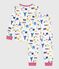 Pijama infantil de felpa con estampado de París blanco MARSHMALLOW/blanco MULTICO