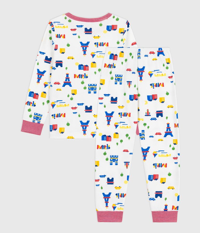 Pijama infantil de felpa con estampado de Par&iacute;s blanco/multicolor