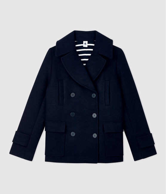 Chaquetón de lana de mujer azul SMOKING
