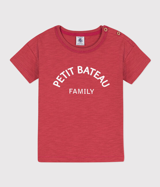 Camiseta estampada de algodón para niño rosa PAPI