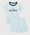 Pijama corto hawaiano azul de algodón de niño PLEINAIR/ MARSHMALLOW
