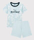 Pijama corto hawaiano azul de algodón de niño