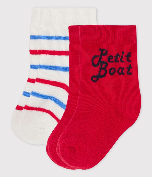 Juego de 2 pares de calcetines para beb&eacute; multicolor