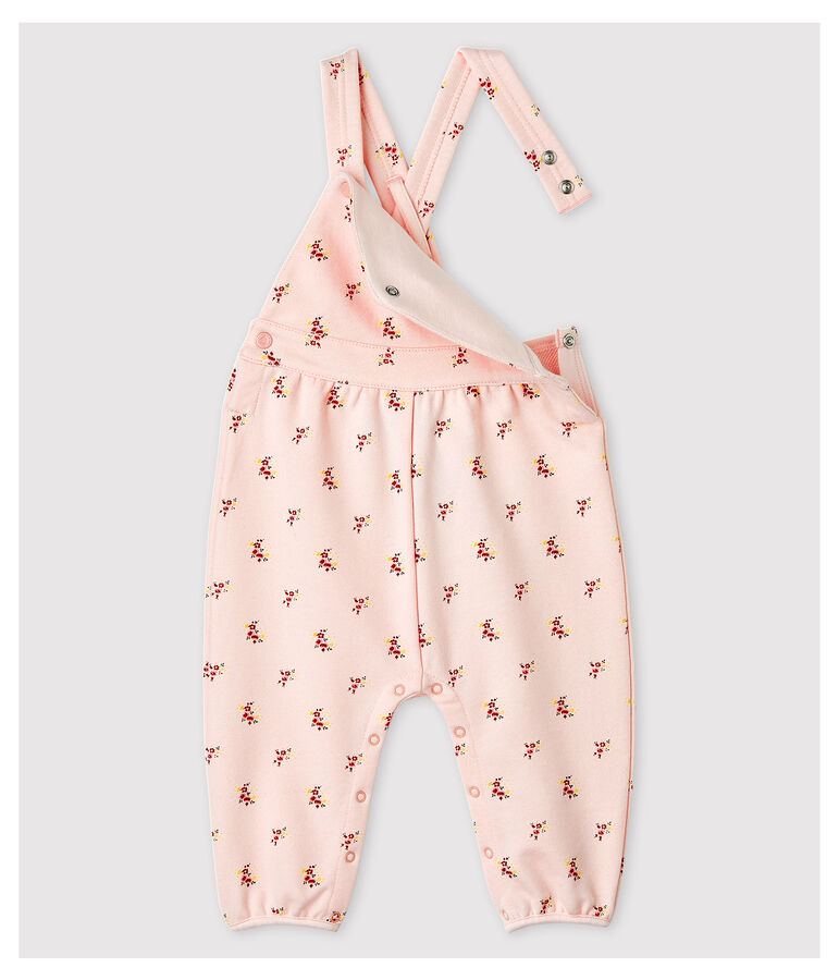 Peto estampado de mulet&oacute;n de beb&eacute; ni&ntilde;a rosa FLEUR/blanco MULTICO