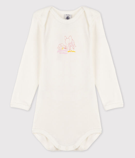 Bodi de manga larga de bebé niña blanco MARSHMALLOW