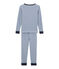 Pijama para niño de corte ajustado azul LIMOGES/blanco MARSHMALLOW