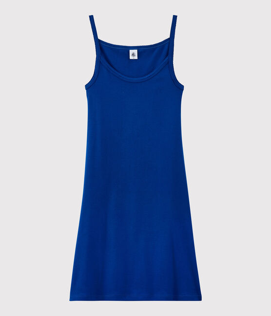 Vestido de tirantes emblemático de algodón de mujer azul SURF