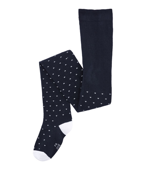 Leotardos para niña en jersey azul SMOKING/blanco MARSHMALLOW