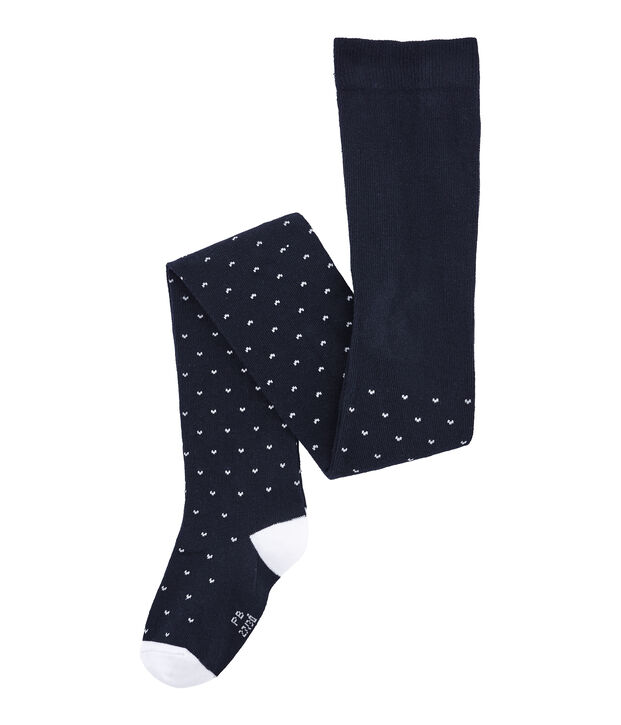 Leotardos para ni&ntilde;a en jersey azul/blanco