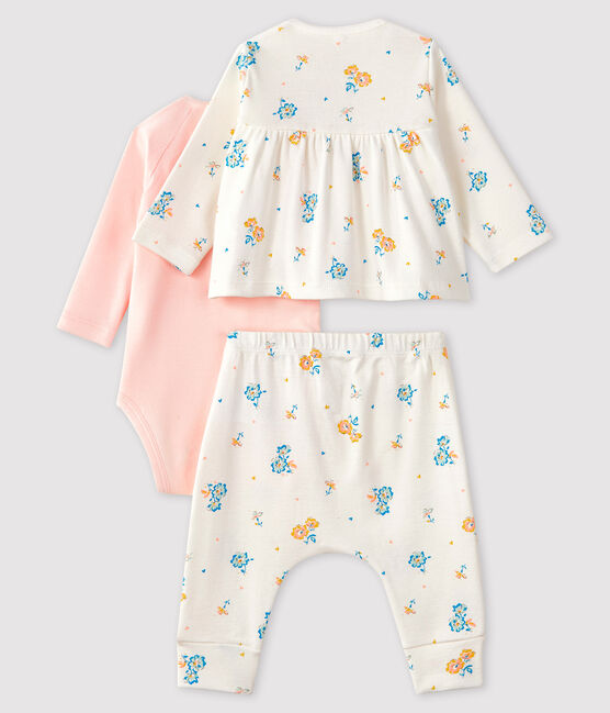 Conjunto de 3 piezas para bebé niña de punto blanco MARSHMALLOW/blanco MULTICO